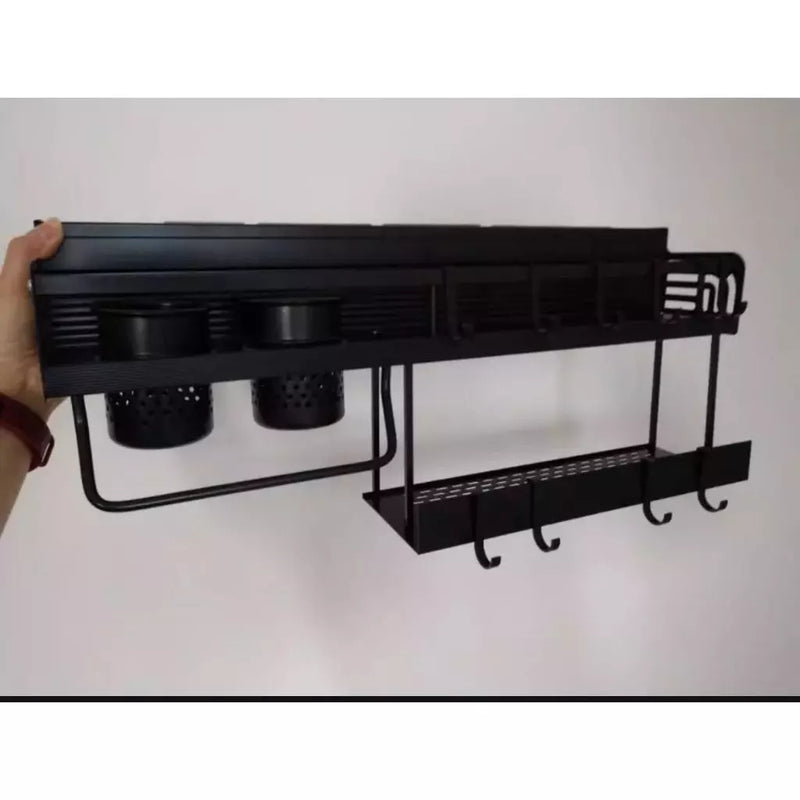 Prateleira Organizadora Multiuso Alumínio Cozinha Moderna Porta Tempero e Utensílios 60cm