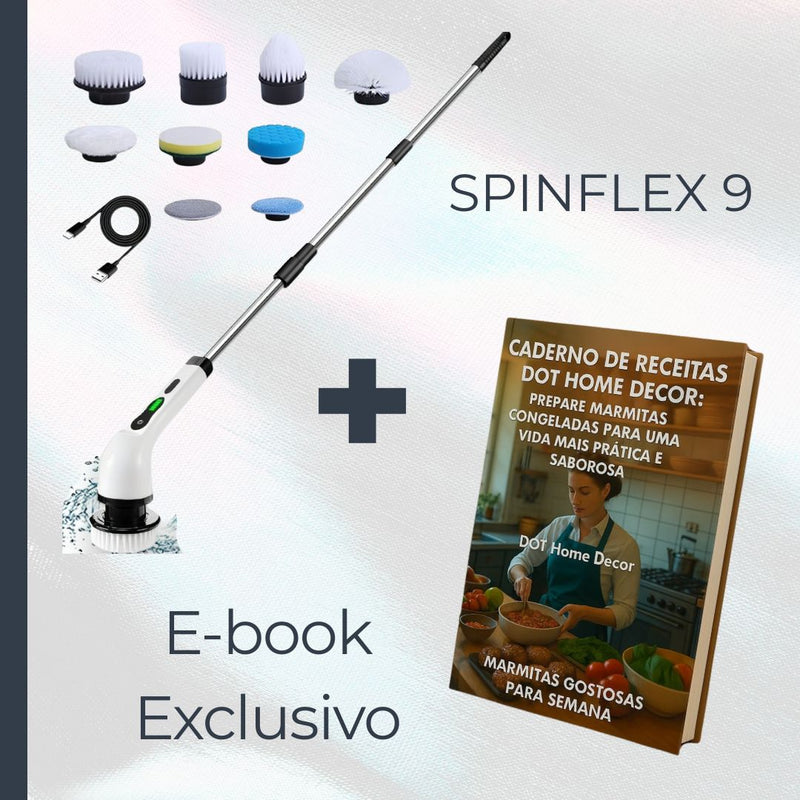 SpinFlex 9: Escova Elétrica Recarregável Multifunção + Brinde Exclusivo